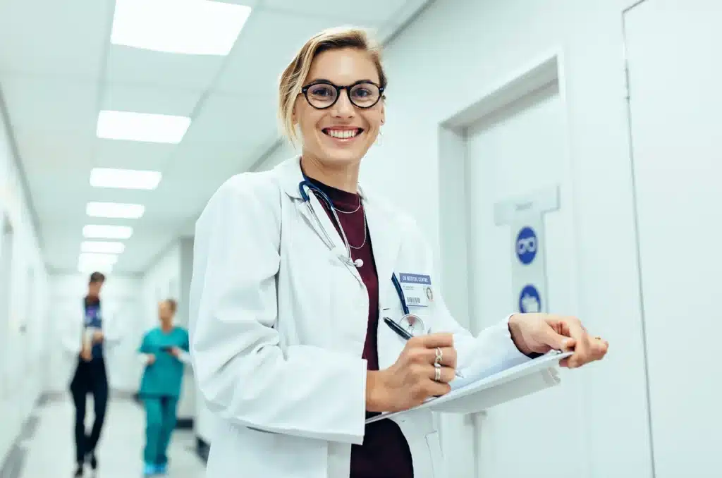Healthcare, doctor and portrait of woman